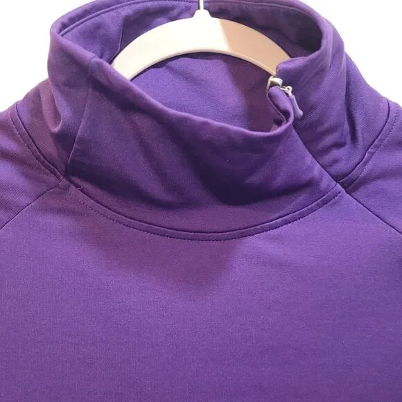 Nike Pro DriFit Pullover Purple Running L-Sleeve‎ Athletic Zip Mock Neck Men XL - Picture 4 of 13